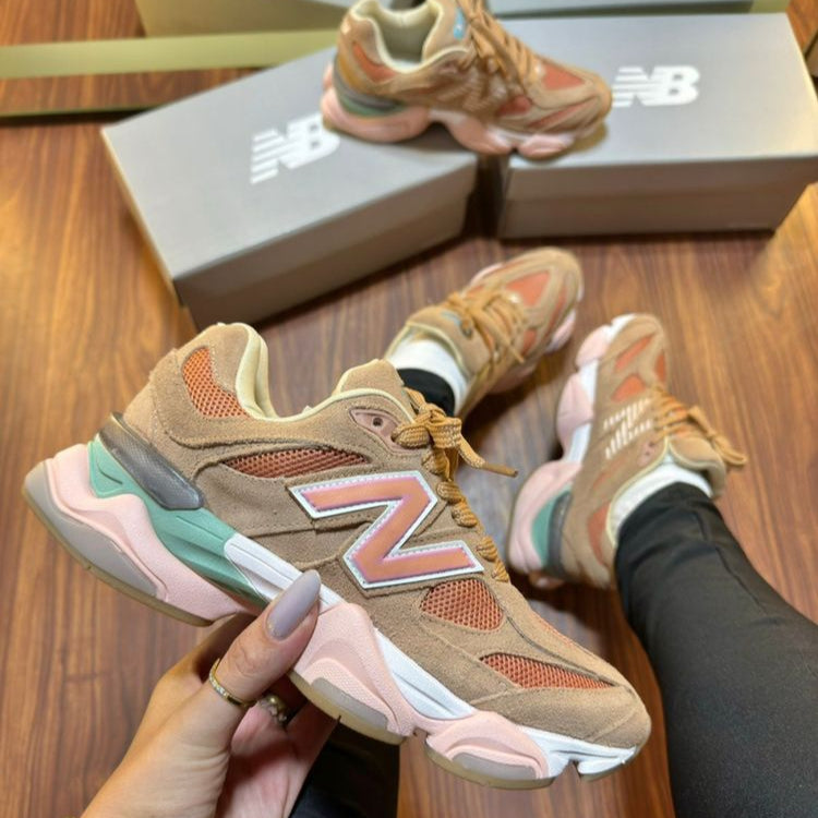 New balance 9060 couro rosa goiaba