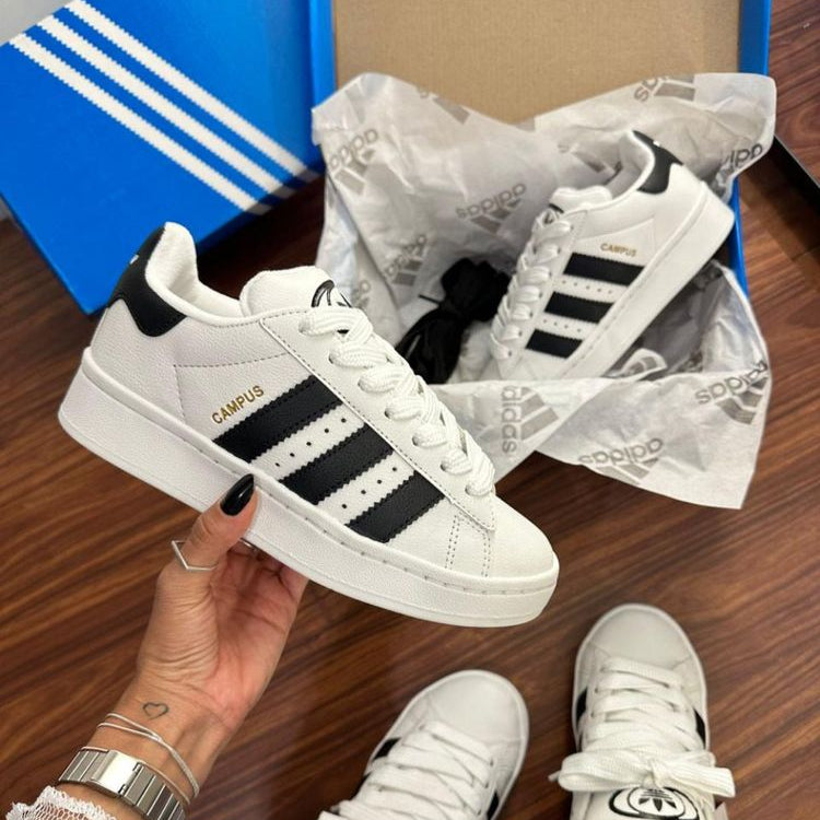 Tênis Adidas Campus - branco/preto